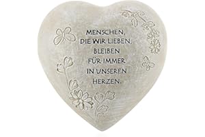 com-four® Decorazione funebre a Forma di Cuore, Pietra commemorativa con Scritta in Inglese Farfalle