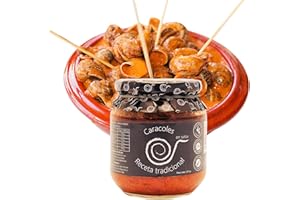 OBRADOR LOS CARACOLES Caracoles en Salsa 550g – Receta Casera y Artesanal con Chorizo y Jamón – Comida Tradicional Española en Conserva Gourmet – Plato Preparado Ideal para Regalar – Obrador de Queta