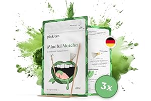 pick'em Zahnstocher mit Geschmack Triple Pack Mindful Matcha [NATÜRLICH AROMATISCH] - die Lifestyle Alternative zum Kaugummi (Flavor-Enhancement)- Zahnstocher Geschmack - werde EIN Teil der woodarmy
