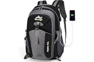 Yoowalar Mochila Senderismo 40L, Impermeable Mochila Viaje Hombre Mujer con Puerto USB, Multifunción Mochila de Marcha Mochila Trekking para Viajes Acampadas Deportes al Aire Libre