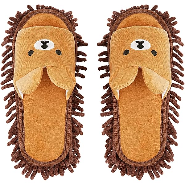 Leopard Print Floor Mop Slippers - Unisex Cleaning Shoes, Absorbent Chenille Soles, 2 Sizes