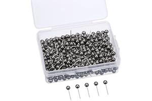 EBOOT 400 Stück Map Push Pins mit 1/8 Zoll Kopf und Stahlspitze (Retro Metallic Schwarz)