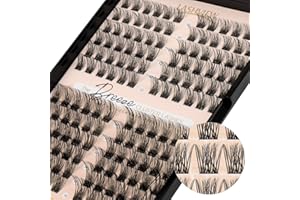 LASHVIEW Lash Clusters 144 Pcs Cluster Lashes DIY Cluster Eyelash Extensions Mega Volume Reusable Individual Lashes Cluster Volume Look Super Thin Band & Soft(Volume,D+-10-16mix)