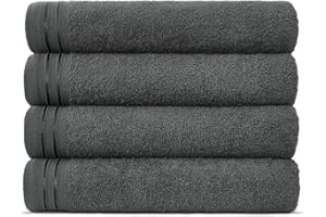 FAIRWAYUK 4-Piece Hand Towels Set - Premium 100% Egyptian Cotton, Ultra Soft and Highly Absorbent, 500 GMS 50x80cm, Extra Large Thick, Hotel Spa Quality Hand Towel, Charcoal