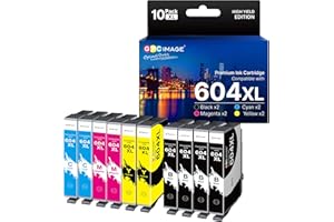 GPC Image 604XL Cartucce Compatibili per Epson 604 XL Multipack per Expression Home XP-2200 XP-2205 XP-3200 XP-3205 XP-4200 XP-4205 WorkForce WF-2910 WF-2930 WF-2935 WF-2950 (10-Pack)