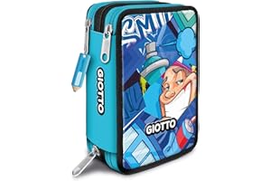GIOTTO Astuccio Supermina 3 Zip Young Street Art, AZZURRO
