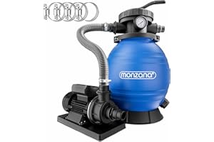 Monzana® Depuradora Sistema de Filtro de Arena 10.200L/h 7 Funciones 400W hasta 35.000L Adaptador Ø32mm - 38mm Piscina