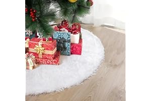 Bixury Weihnachtsbaum Decke Tannenbaum Decke, 78cm Weiß Plüsch Christbaumdecke Tannenbaum Teppich, Weihnachtsbaumdecke Rund Kunstfell Tannenbaumdecke Teppich, Teppich für Weihnachtsbaum Deko