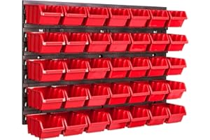 BOTLE Estantería de Pared (576 x 390 mm, 35 Unidades) Caja apilable, estantería de almacenaje, Cajas de Almacenamiento, Placas de Pared extrafuertes,
