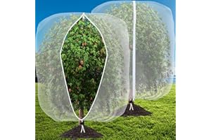 OAOGOD 2 Pack 2.4X2.4M Insect Netting Bag with Zipper and Drawstring,Insect Bird Barrier netting Mesh Fruits Tree Blueberry Bush Netting Cover Bag,Garden Bug Netting Plant Cover for Protect Plant Fruits
