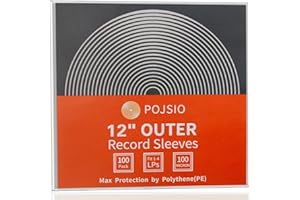 POJSIO 100 Pz. Buste Vinili 33 Giri Esterne, Buste Vinile 33 Giri PE per 1-4 LPS |Alta Qualità Polietilene Plastica Trasparente| |Extra Spesso 100 Micron| Buste Vinile per 12" Dischi Protezione Cover