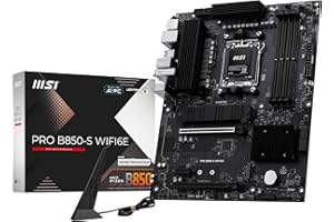 MSI PRO B850-S WIFI6E Motherboard, ATX - Supports AMD Ryzen 9000/8000 / 7000 Processors, AM5 - DDR5 Memory Boost (8200+ MT/s OC), PCIe 4.0 x16, M.2 Gen5, Wi-Fi 6E, 2.5G LAN