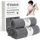 Yiclick Japanese Exfoliating Towel, Pack of 3, Body Scrub Sponge, African Sponge, Korean Style Body Scrubs, Bath and Shower S