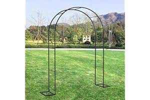 ARtsim 200cm 160cm 120cm 180cm breit Rosenbögen Metall Rankbogen Gartenbogen Rankhilfe Torbogen Rankgitter für Kletterpflanzen Verzinkt Rosenspalier (Color : Schwarz, Size : 120cm x 220cm)