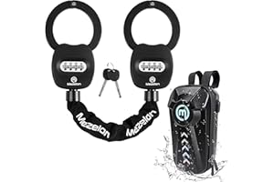 Mezelon Antivol Code pour Trotinette Electrique Avec Sac Etanche, Cadenas Trotinette Electrique, 8mm Chaînes Antivol Velo, Avec Sac de Rangement et Manuel d'instructions