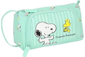 SAFTA PORTATODO CON BOLSILLO DESPLEGABLE VACIO SNOOPY "FRIENDS FOREVER"