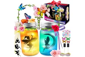 FunzBo Fairy Lantern Craft Kit, Night Light for Kids Christmas Decoration Fairy Lights Battery Operated Arts and Crafts for Kids, Girls Toys Age 6-12+ Gifts for Adults & Kids DIY Craft