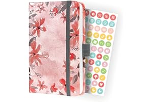SIGEL J4336 Jolie Agenda semainier 2024, Loose Florals Lilac, 9,5 x 15 cm, couverture rigide, 174 pages, rosé, gris