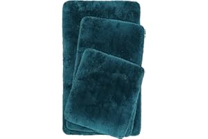 ‎HOMIE LIVING Homie Living Badteppich, Badematte kuscheliger Flauschiger weicher Flor l rutschfest und Waschbar Porto Azzurro (55 x 65 cm, Petrol türkis)