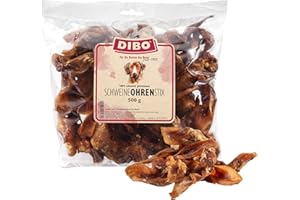 DIBO Pennino per orecchie di maiale, sacchetto da 500 g, piccolo snack o dolcetti per alimenti per cani, articoli da masticare di qualità senza prodotti chimici