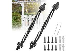 WeeGoo 2 Set 14 Inch Gate Closer Spring for Wooden Gate, Self Closing Gate Spring, Adjustable Spring Closure Heavy Duty Metal Garden Gate Closer Spring for Fence Door Gate (Black)
