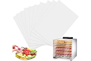 Idota 10er Dörrfolie für Dörrautomat, 38.5×28.5cm Dörrfolie Antihaft Dampfmatten Wiederverwendbar, Silikon Dehydrator Blätter für Rechteckige/Runden Dörrautomat Obsttrockner