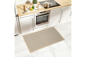 LuxFocus Tappeto da cucina lavabile, marrone, tappetino da cucina per pavimenti, antiscivolo, retro in gomma naturale antiscivolo, per pavimenti della cucina, lavabo, corridoio, lavanderia, 43 x 76 cm