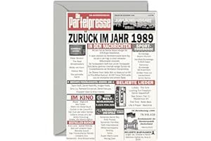 Stuff4 36. Geburtstagskarten für Männer Frauen - Zurück im Jahr 1989 Zeitung - 36 Alles Gute zum Geburtstag Jahrestag Hochzeitstag Karte Vintage Jahrgang Geboren 1989 127mm x 178mm Glückwunschkarten