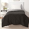 AmazonBasics Reversible Microfiber Comforter - Single Large, Black, Pack of 1