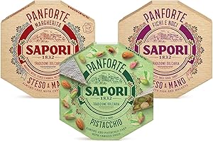 ZEUS PARTY Mix Natale Sapori Panforte Margherita, Pistacchio e Fichi e Noci con Pistacchi, Mandorle Intere e Frutta Candita [3 Pezzi]