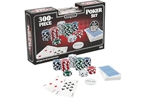 Goliath - Mallette Poker : Set 300 JETONS - Mallette en Aluminium Complète avec Jeu de Cartes, 300 Jetons Poker et 5 Dés - Jeu de Société pour Adultes et Enfants dès 6 Ans - 2 + Joueurs
