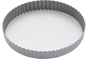 KitchenCraft Pajform med Löstagbar Botten, Non-Stick, Silverfärgad, 24,5 cm x 3,5 cm, KC2BK17