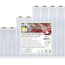 Rouleaux Film Sous Vide Alimentaire - 9 Rouleaux (15/20/28cm X 300cm), Sans BPA, Pour Machine Sous Vide, Micro-ondes