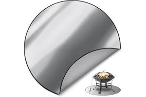 FLASLD Tapis de Foyer Rond de 98 cm pour protéger la terrasse et la pelouse, Protection Thermique sous Le Gril et Tapis de cheminée