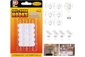 Ainiv 40 Crochets de Fixation Mini Clips avec Bandes Adhésives (Enlèvement Sans Dommage), Clips de Décoration Suspendus pour Guirlande Lumineuse, Crochets Auto-Adhésifs Multifonctions, Adhérant au Mur