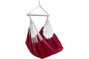 AMANKA XXL P?ótno Wisz?ce siedzisko 185x130cm hamak do siedzenia bordowy czerwony