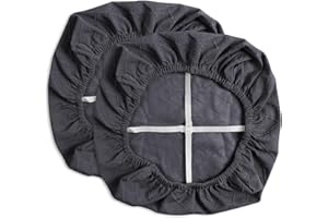 Yikko Fundas de asiento impermeables de alta densidad a cuadros jacquard ekedalen para comedor, bar, decoración de bodas, protector de cojín elástico y lavable (2, gris oscuro)