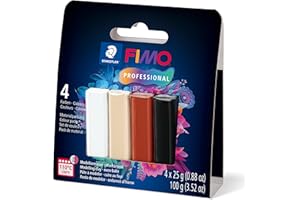 STAEDTLER FIMO Professional 8043-S2 - Arcilla de modelado polimérico para horno, juego de iniciación, 4 colores naturales surtidos, 8043-S2