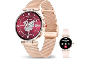 ATOPMENT Smartwatch Reloj Inteligente Para Mujer Ligero con FuncióN TeléFono Redonda Delgada Notificación de la Aplicación Seguimiento Monitoreo Salud Actividad FíSica Bluetooth Resistente Agua Android Ios