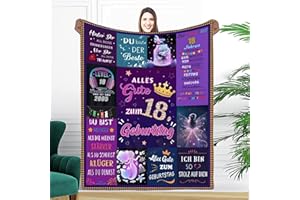 PJLJC Geschenke zum 18. Geburtstag Mädchen, Personalisierte Nachricht Geburtstag Geschenke Decke, Geschenke für 18 Jährige Tochter Schwester Freundin, Flanell Kuscheldecke 150×200 cm