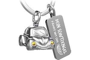 FABACH Auto Schlüsselanhänger Car mit Gravur - Schutzengel Schlüsselanhänger Engel für Autofahrer - Geschenk Glücksbringer Auto Geschenke Fahr vorsichtig - Dein Schutzengel fährt mit dir