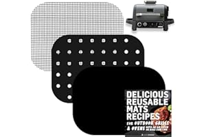 INFRAOVENS Wiederverwendbares Einsatz-Zubehör für Ninja Woodfire Outdoor-Grill OG701 OG751, nicht Einweg-Antihaft-Grillmatten für Holzfeuer, elektrische Luftfritteuse und Smoker, 7-in-1-Grill, spülmaschinenfest