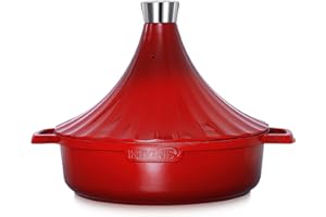 INTIGNIS Tajine Marocain En Aluminium 28 Cm Avec Couvercle Auto-Arrosant – Plat À Tajine Pour Cuisson Lente Tous Feux Induction 4,2 L Antiadhésif Sans PFOA Passe Au Four