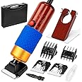 Riiai Carpet Trimmer with Shearing Guide, Carpet Shears Comes with 2 Blades, Low Noise Vibration Rug Trimmer, Carpet Carving Clippers for Sculpting Cut-Pile Rug Tufting, Blue