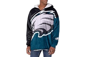 FOCO NFL Team Logo Reversible Oversized Sherpa Hoodie Sweatshirt Hoodeez