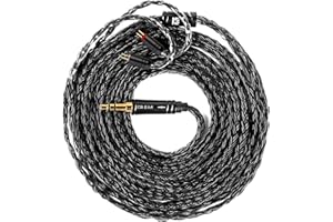 KBEAR JunTian IEM Headphone Cable, 2m Long 16 Core 5-N OCC Silver Extension Cable for KZ ZS10 Pro, CCZ Melody, Audiophile and Musician, Drummer