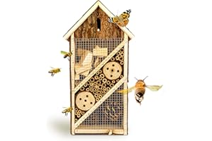 bambuswald© Hôtel à Insectes 19,5 x 10 x 37 cm | Abri hôtel pour Abeilles et Insectes - abri d'insectes en matériaux naturels. Protection de la Nature et des espèces vivantes pour la Maison - nichoir