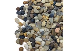 SHIZWU Aquarium Gravel, Fish Tank Gravel for Plant Substrate, Pea Gravel Decorative River Rocks(8-12mm, 4.5kg)
