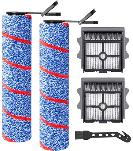 Rouleaux Brosse Et Filtres HEPA Pour Tineco Floor One S7/S6/S9 - Compatibles Plusieurs Modèles - Lot 2 Brosses + 4 Filtres