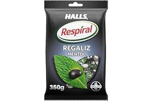 Halls Respiral Caramelos Sabor Regaliz y Mentol, Sin Gluten, Bolsa de 350 gr